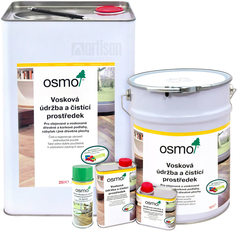 OSMO Vosková údržba a čistící prostředek v balení 0.4 l, 0.5 l, 1 l, 10 l a 25 l